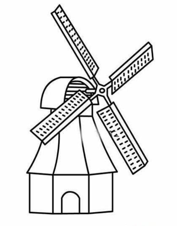 Simple drawing pictures of childrens farm windmill