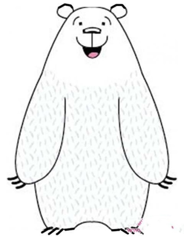 Cute Cartoon Polar Bear Simple Drawing Picture for Children