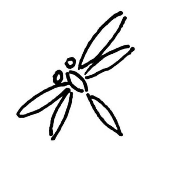 Simple drawing pictures of dragonflies in kindergarten