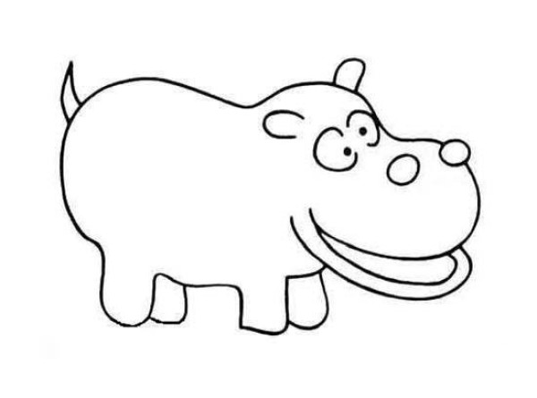 Cute little hippopotamus simple drawing picture