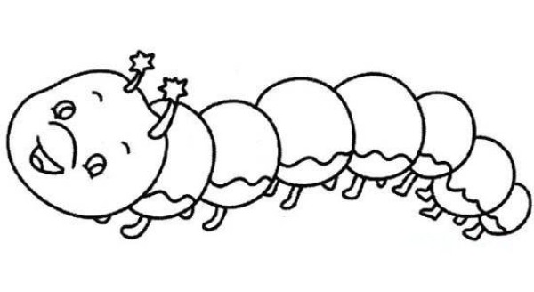 Childrens simple drawing pictures of caterpillars