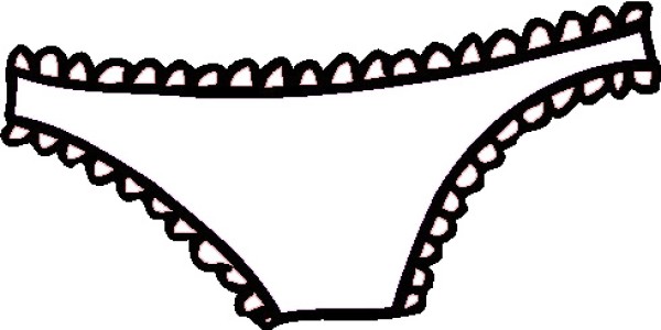 Simple drawing of womens underwear