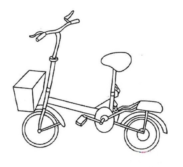 Childrens simple drawing pictures of folding bicycles