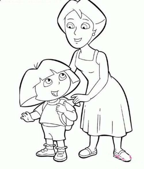 A complete collection of simple drawing pictures of mother and child