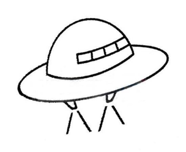 Kindergartens simple drawing picture of small flying saucer