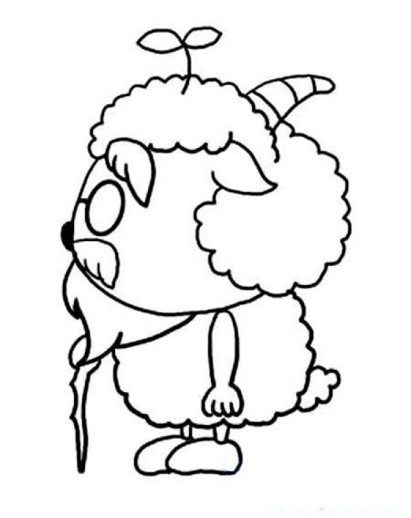 Slow sheep sheep side simple drawing picture