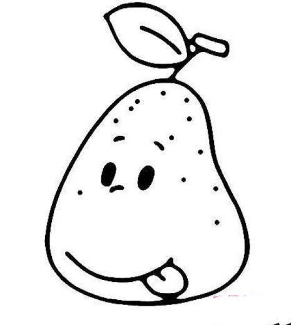 Cartoon pear simple strokes