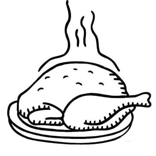 Roast Turkey Simple Drawing Picture Collection