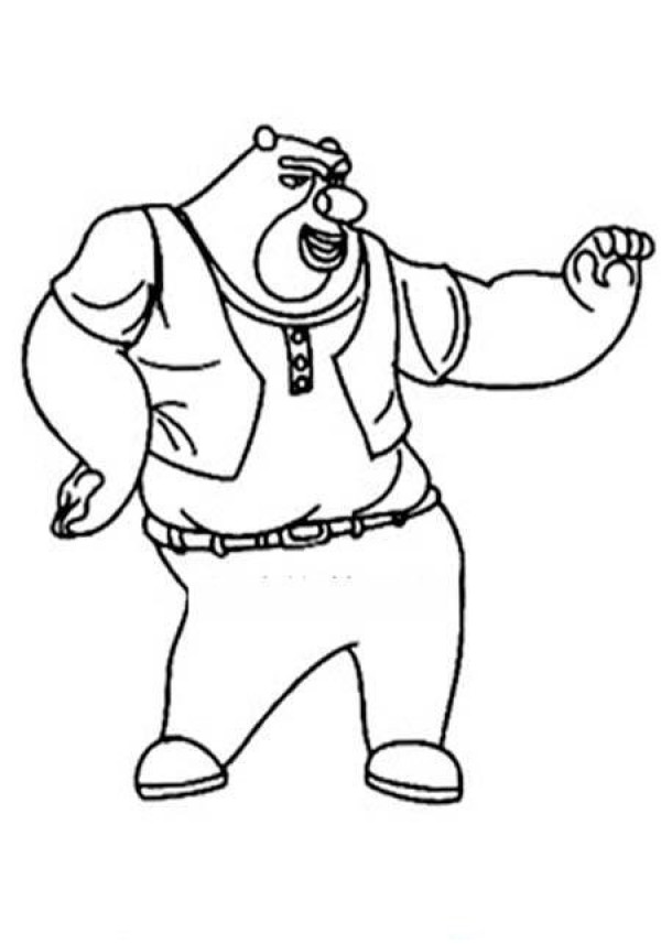 Cartoon bear Big Bear 2 simple drawing picture: Dancing Big Bear