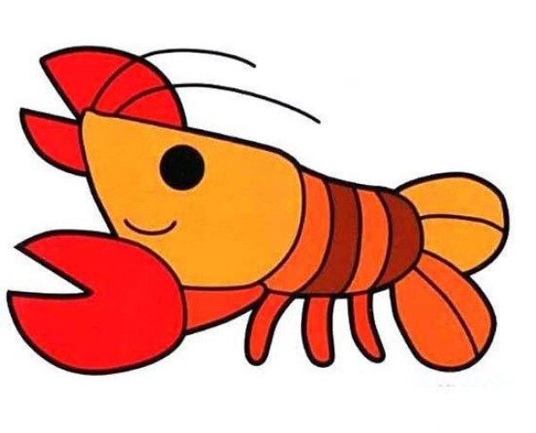 Childrens colorful lobster simple drawing pictures