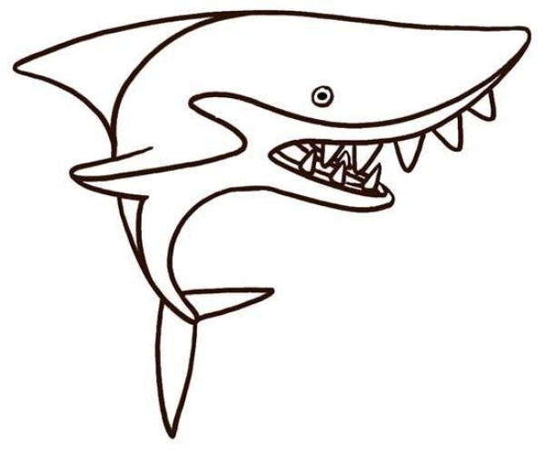 Childrens simple drawing pictures of big shark