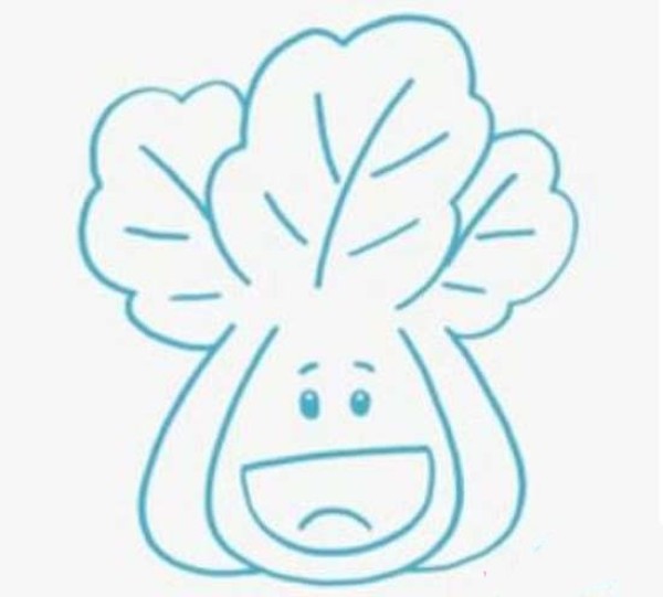 Childrens cartoon Chinese cabbage simple drawing