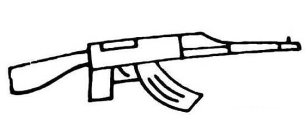 Childrens simple drawings about guns: AK47