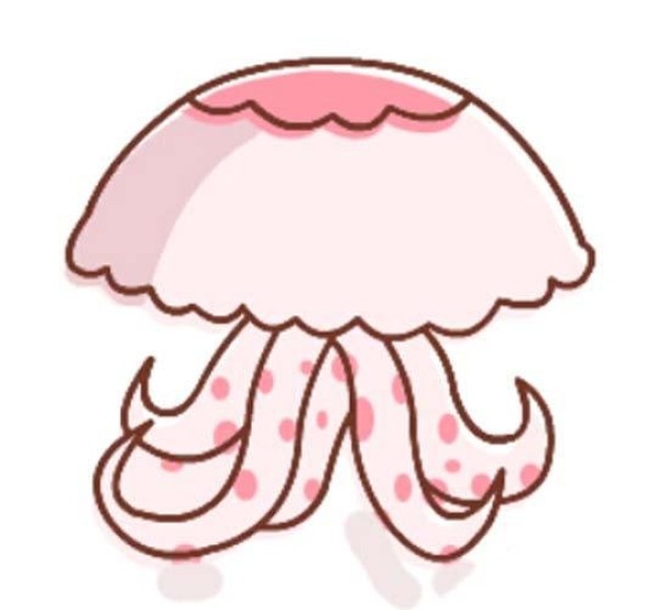 Simple drawing pictures of colored jellyfish