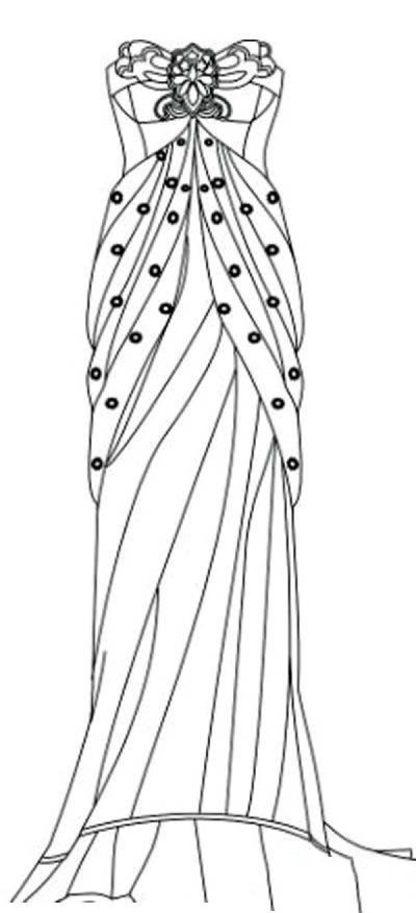 Gorgeous and dignified prom dress simple drawing picture