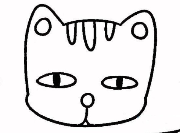 Simple strokes of cats head