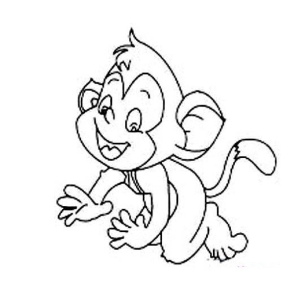 Cute little monkey simple drawing picture