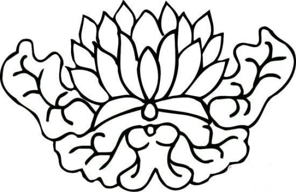 Simple drawing of flowers for children: lotus