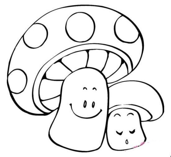 Cartoon mushroom simple strokes