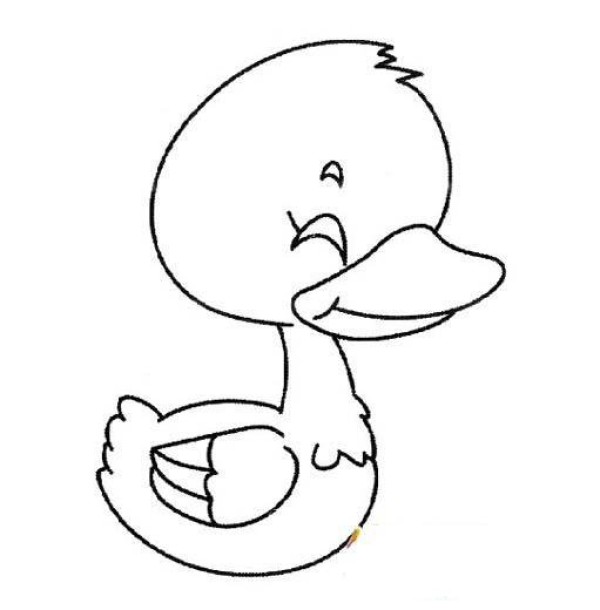 Simple drawing of sleeping duck