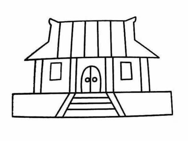 Simple drawing pictures of ancient houses