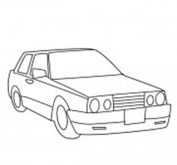 Childrens simple drawing: car