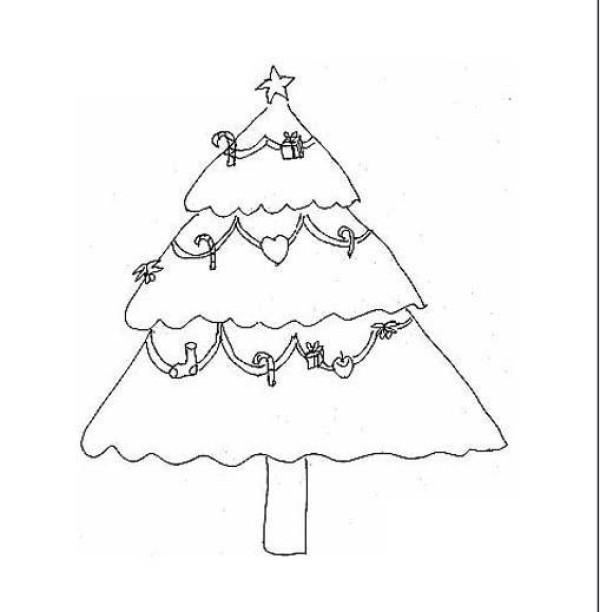 Kindergarten Christmas tree simple drawing