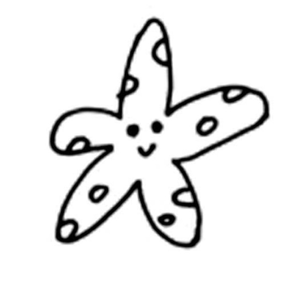 Kindergarten hand-painted cartoon starfish simple drawing pictures