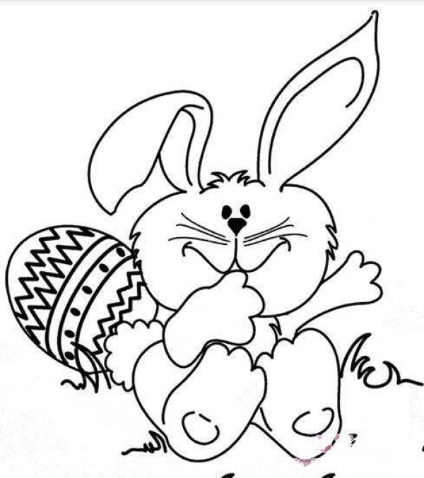 Childrens Easter simple drawing pictures: Rabbit and Easter Eggs