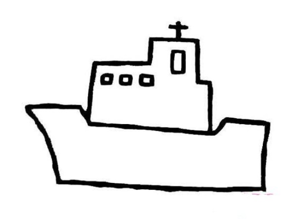 Kindergarten simple ship drawing