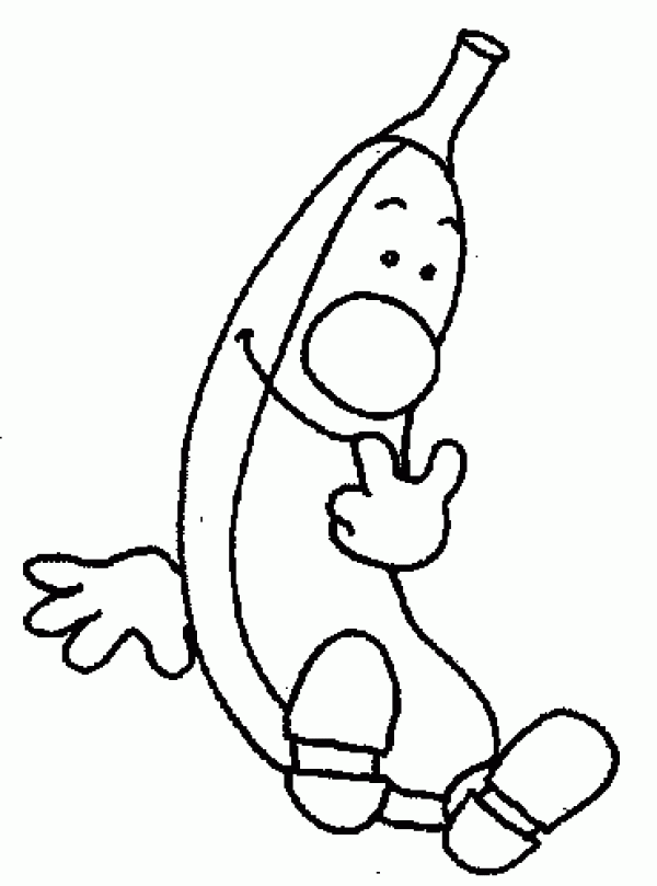 Cartoon Banana Man Simple Drawing