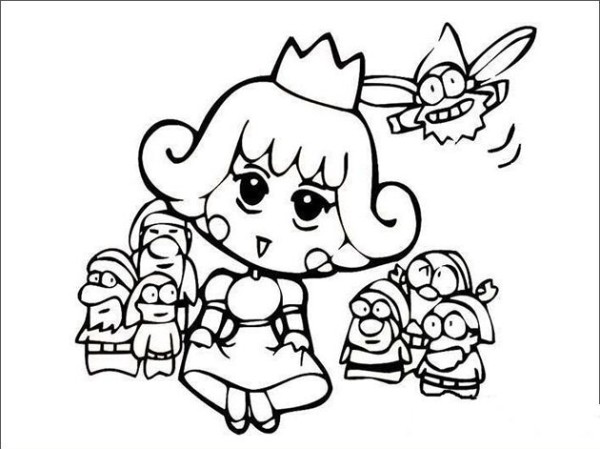 Snow White and the Seven Dwarfs Simple Drawing