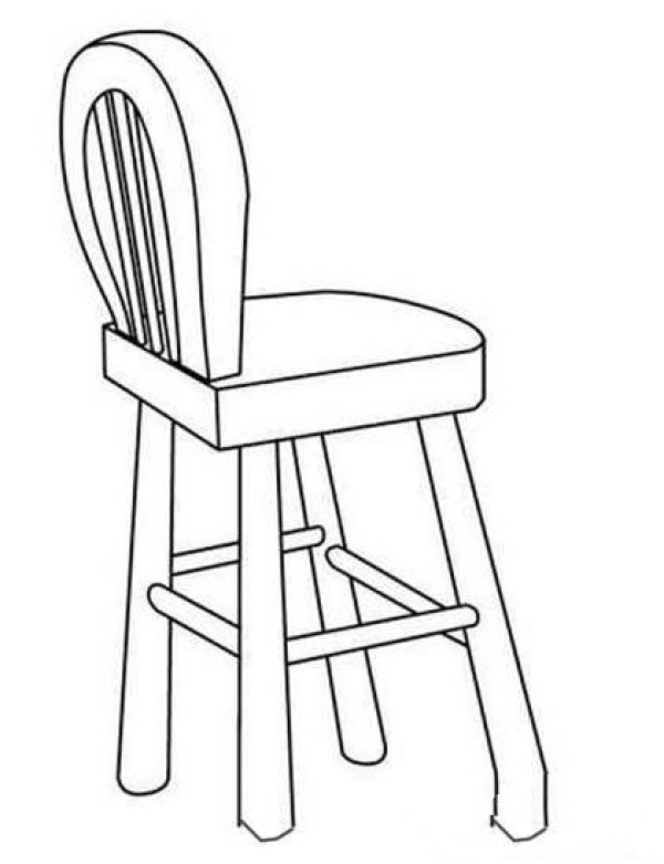 Simple drawing picture of the back of the chair