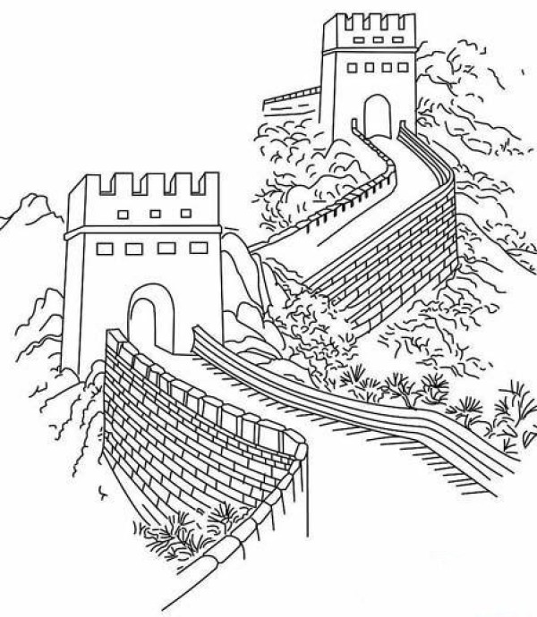 Simple strokes of Badaling Great Wall