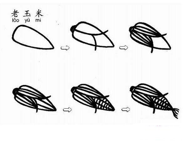 Tutorial on how to draw old corn with simple strokes