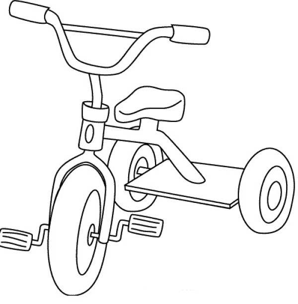 Simple strokes of childrens bicycle