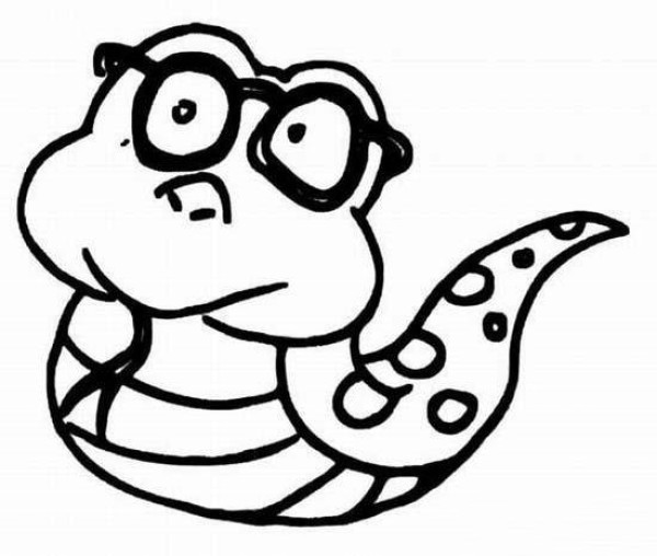 Cute cartoon snake simple drawing