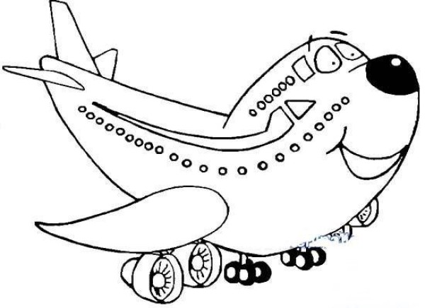 Cartoon airplane simple drawing picture