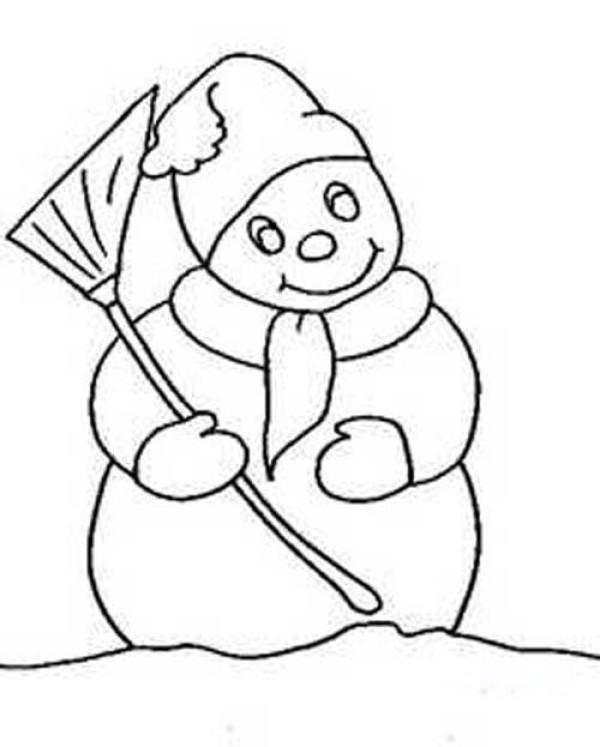 Cute snowman simple strokes