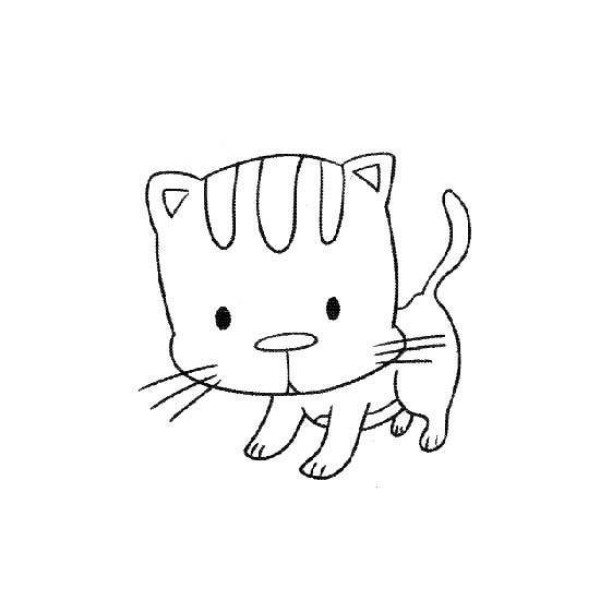 Simple strokes of kitten