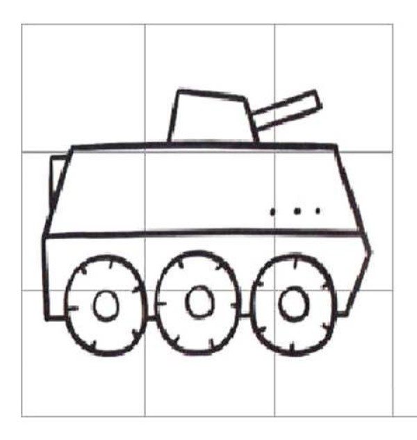 Kindergarten armored vehicle simple drawing picture