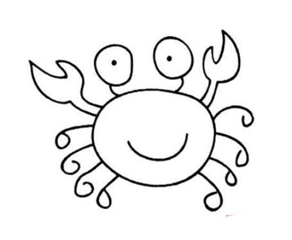 Childrens cartoon little crab simple drawing picture