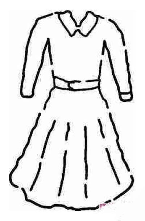 Simple strokes of primary school students' dresses