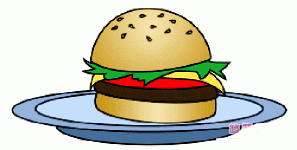 Childrens simple drawing pictures of colorful hamburgers