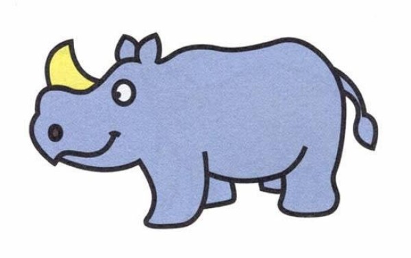 Childrens simple drawing pictures of rhinoceros for coloring