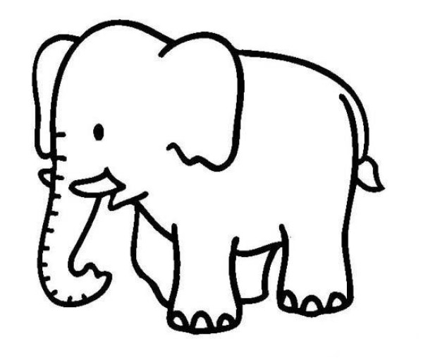 Childrens simple drawing: elephant