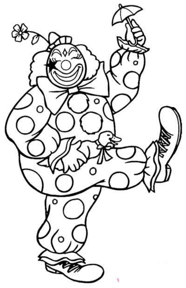 Funny clown simple drawing picture