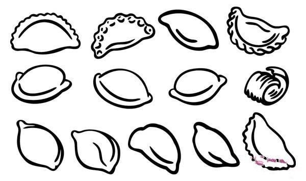 A complete collection of simple drawing pictures of various dumplings