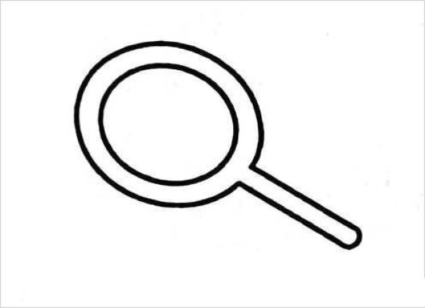 Simple drawing of magnifying glass