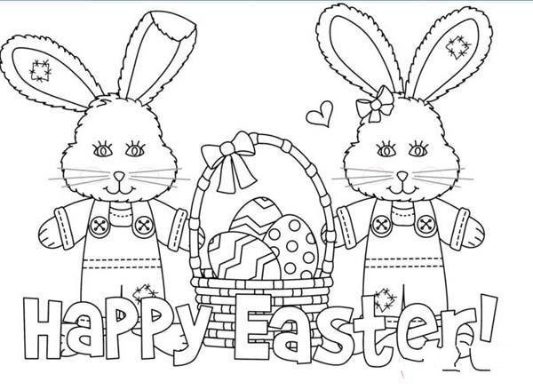 Beautiful simple drawing picture of Easter card for children